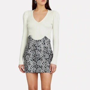 Ronny Kobo Madelina white ribbed sweater top